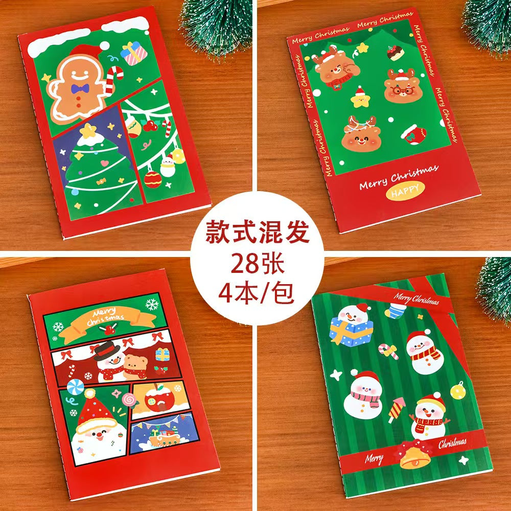 Christmas notebooks for students, featuring cartoon designs and educational stationery (A5 size). These are perfect as small gifts for children during Christmas.