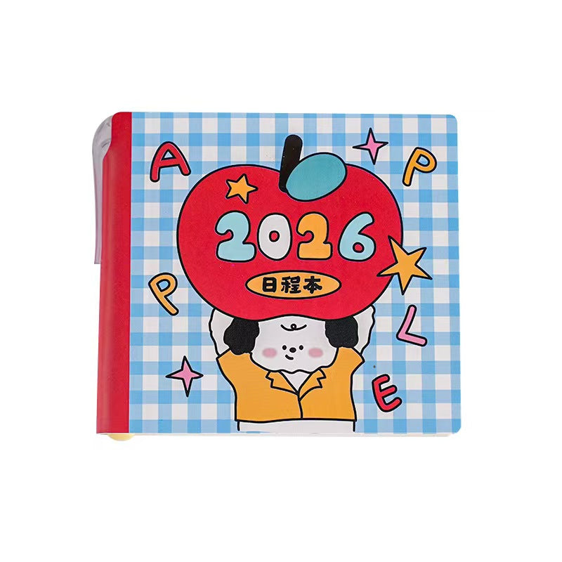 2026 New Edition: Cute Cartoon Plan Notebook for Students-Portable, Self-Driven Check-in Management