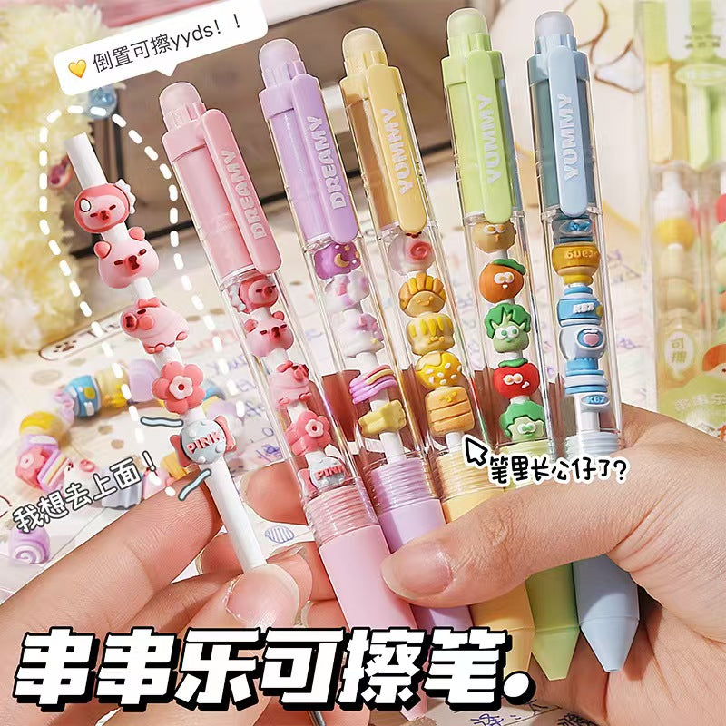 Kaba bear erasable fun pen set with a press-action gel pen, cartoon and high aesthetic value